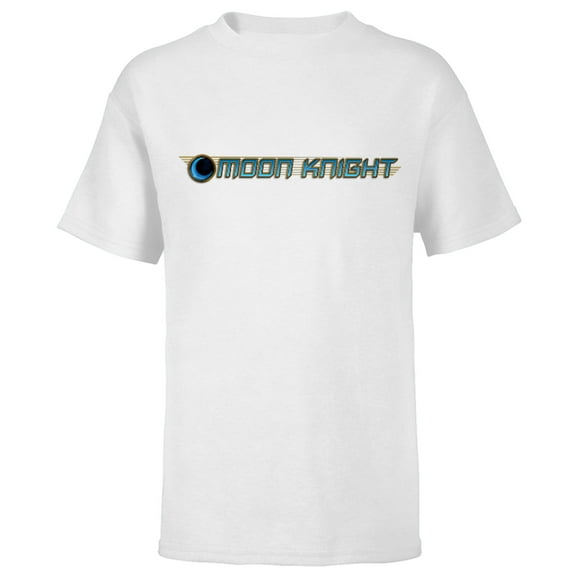 Marvel Moon Knight Blue Logo - Short Sleeve T-Shirt for Kids - Customized-White
