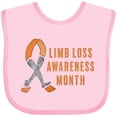 thumbnail image 3 of Inktastic Limb Loss Awareness Prosthetic Leg and Arm Orange Ribbon Boys or Girls Baby Bib, 3 of 4