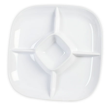 

White 15 X 15 Chip And Dip Platter 1 3/4 Deep Passion Melamine Pack of 2