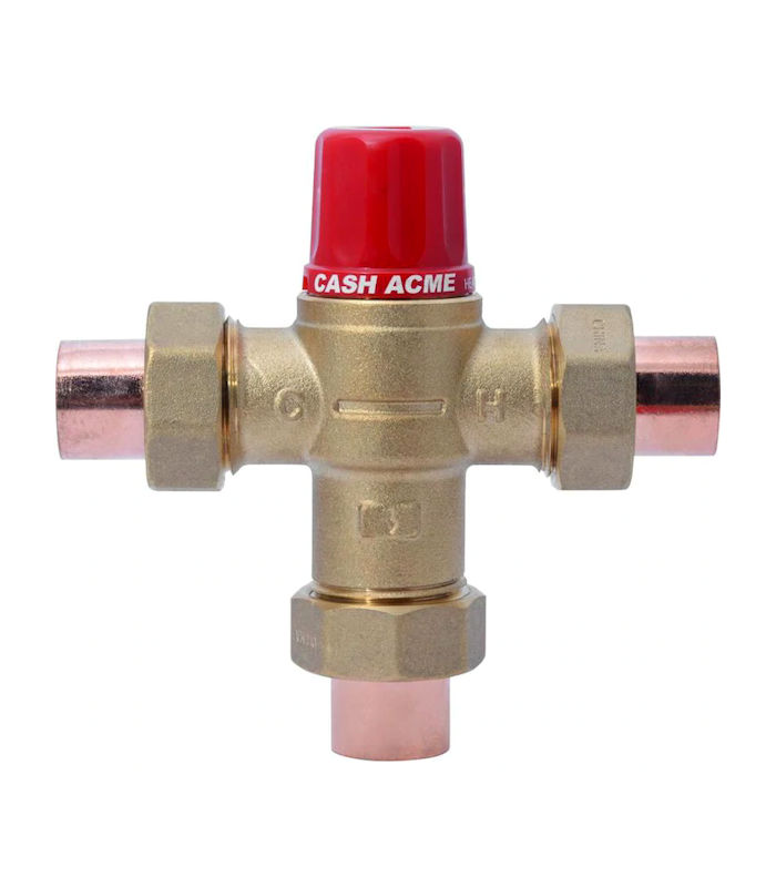Cash Acme 831072 Thermostatic Mixing Valve 3/4 Sweat Ends
