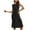 Black, variant on LYXSSBYX Casual Dresses for Women Women's Fashion Large Split Mid Length Women's Dress