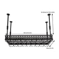 thumbnail image 2 of Hanging Wine Rack with Glass Holder Ceiling Wine Glass Rack Height Adjustable Black, 2 of 12