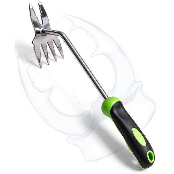 Hand Weeder Puller Tool, Heavy-Duty Stainless Steel Root Removal Tool with Ergonomic Non-Slip Handle, Manual Dandelion Remover for Garden Lawn Yard, Handheld Weeding Tool for Deep Roots, 1 Pack