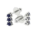 thumbnail image 2 of 0.42 ct Screw-Back Stud Earrings for Women | 2.9mm Round Cut Simulated Blue Sapphire | 18K White Gold, 2 of 5