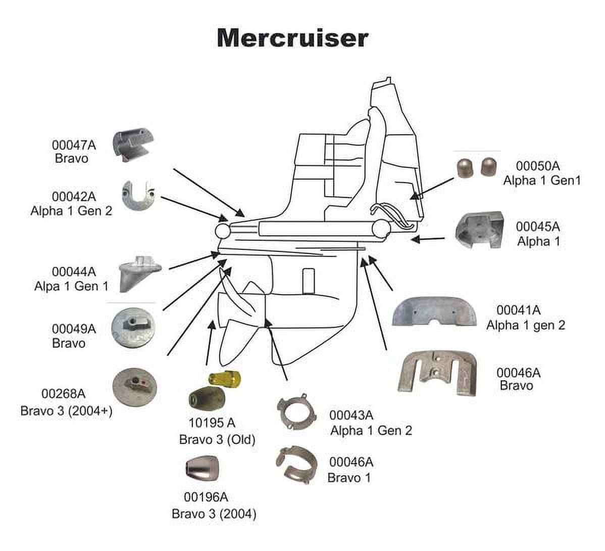 US Marine Products Aluminum Anode Kit, Mercruiser Alpha 1