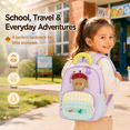 thumbnail image 7 of Lomyolo Toddler Backpack for Girls 3-8, Small Kids Backpack for Preschool Kindergarten, Lightweight School Backpack with Cartoon Patterns, Oxford Bookbag for Travel-PURPLE, 7 of 7