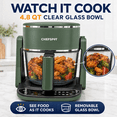 thumbnail image 4 of CHEFSPOT 3-in-1 Glass Air Fryer, Indoor Grill and Hot Pot Cooker, 4.8 Qt, 1300W, 8 Presets, 4 of 9