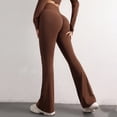 thumbnail image 5 of Sevpuikl Women High Waist Bootcut Flaring Leggings Butt Lifting Tummy Control Solid Color for Yoga Dancing Fitness(Brown,M), 5 of 7