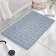 thumbnail image 3 of Blue Geometric Striped Pattern Flannel Non Slip Door Rugs,Washable Door Mats Indoor,Decorative Door Mats,Dirt-Resistant and Absorbent Doormat for Entrance,Bedroom,Kitchen,Bathroom,31.5x17in(80x43cm), 3 of 4