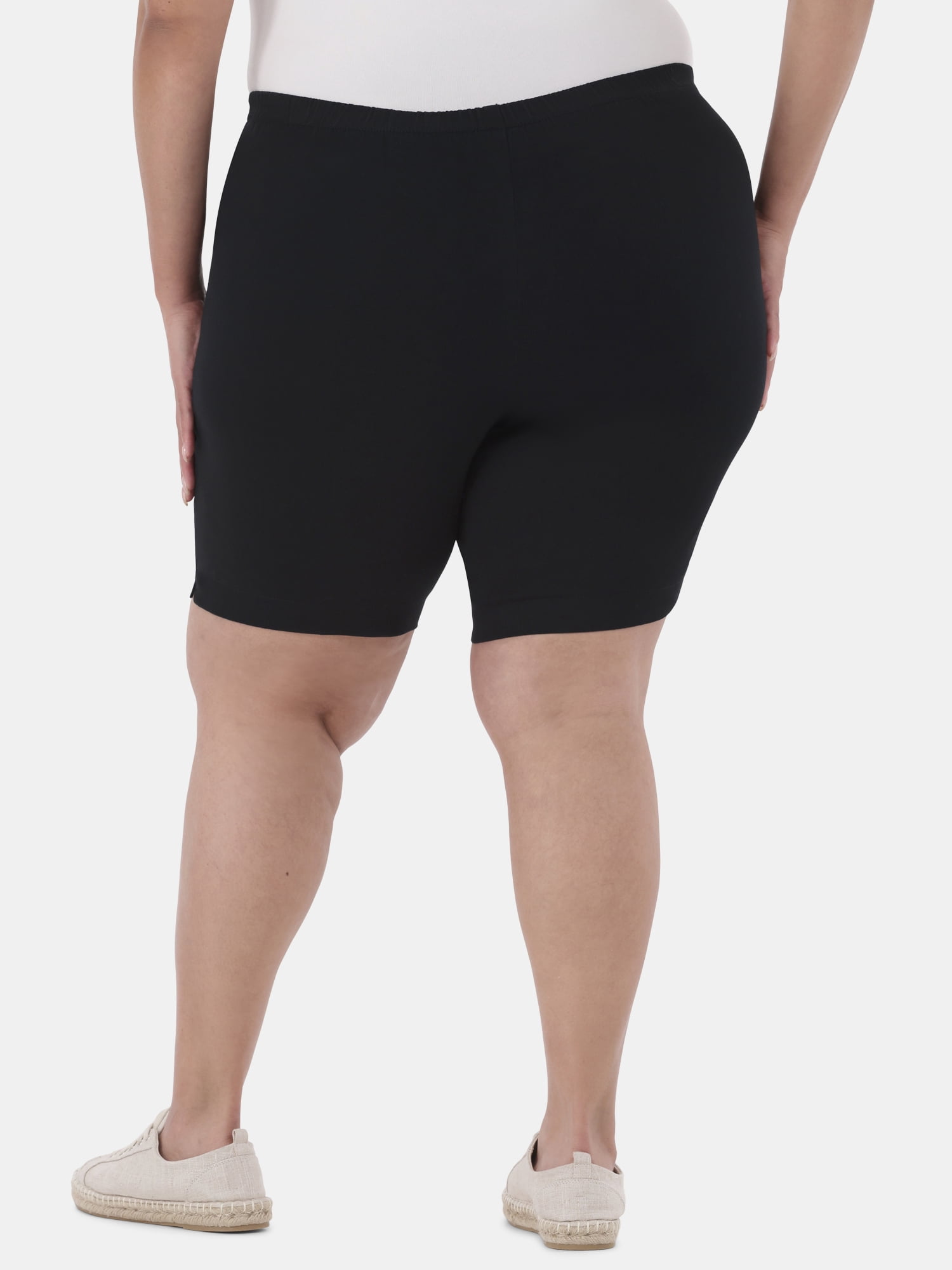 JMS Just My Size by Hanes Women's Plus Size Pull On Shorts with Pockets, Single and 2-Pack, 9” Inseam, Sizes 0X-4X
