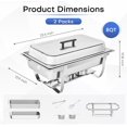 2 Pack 8QT Chafing Dish Buffet Set Stainless Steel Chafer Rectangular