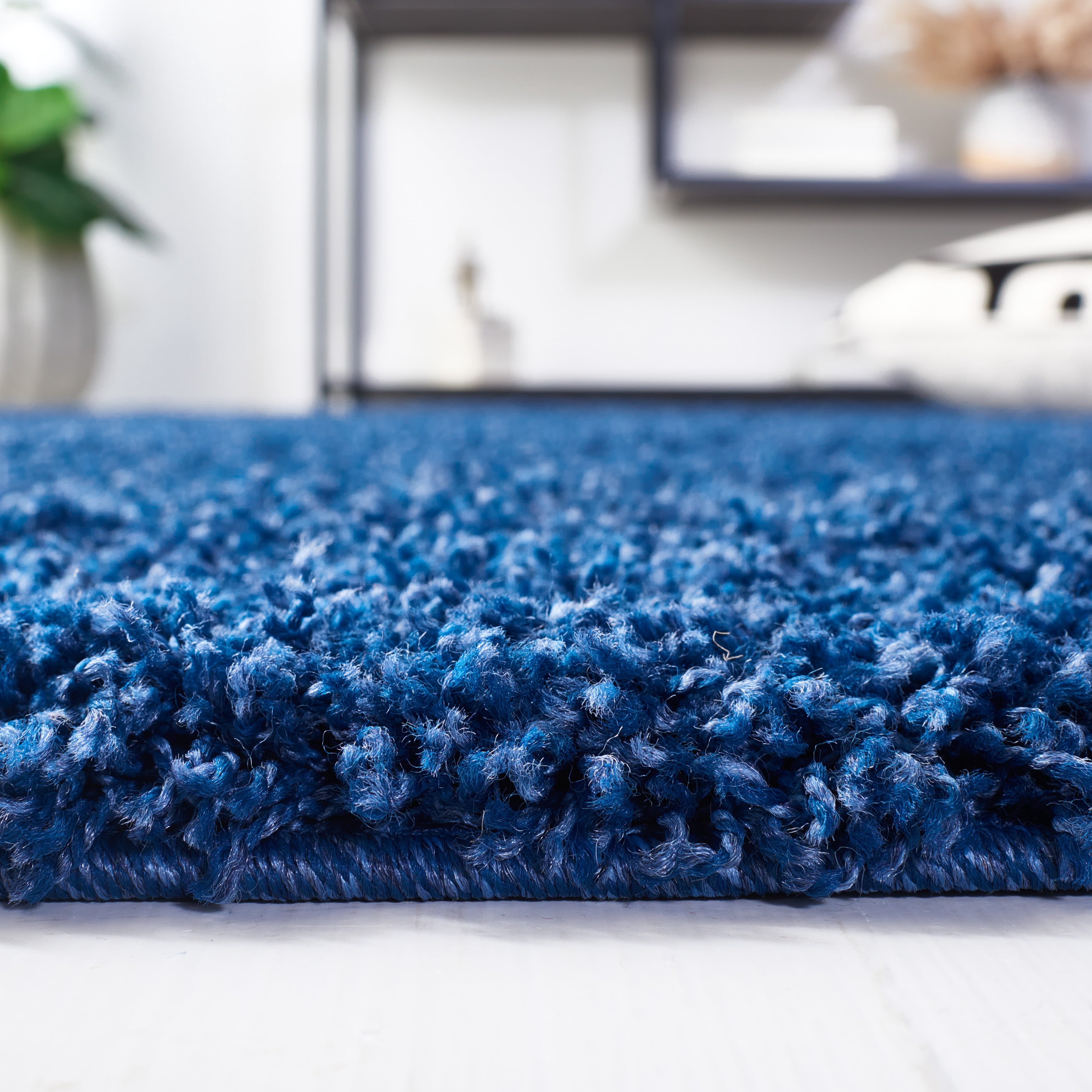 Safavieh Laguna Neven Solid Shag Area Rug, Blue, 4' x 4' Square