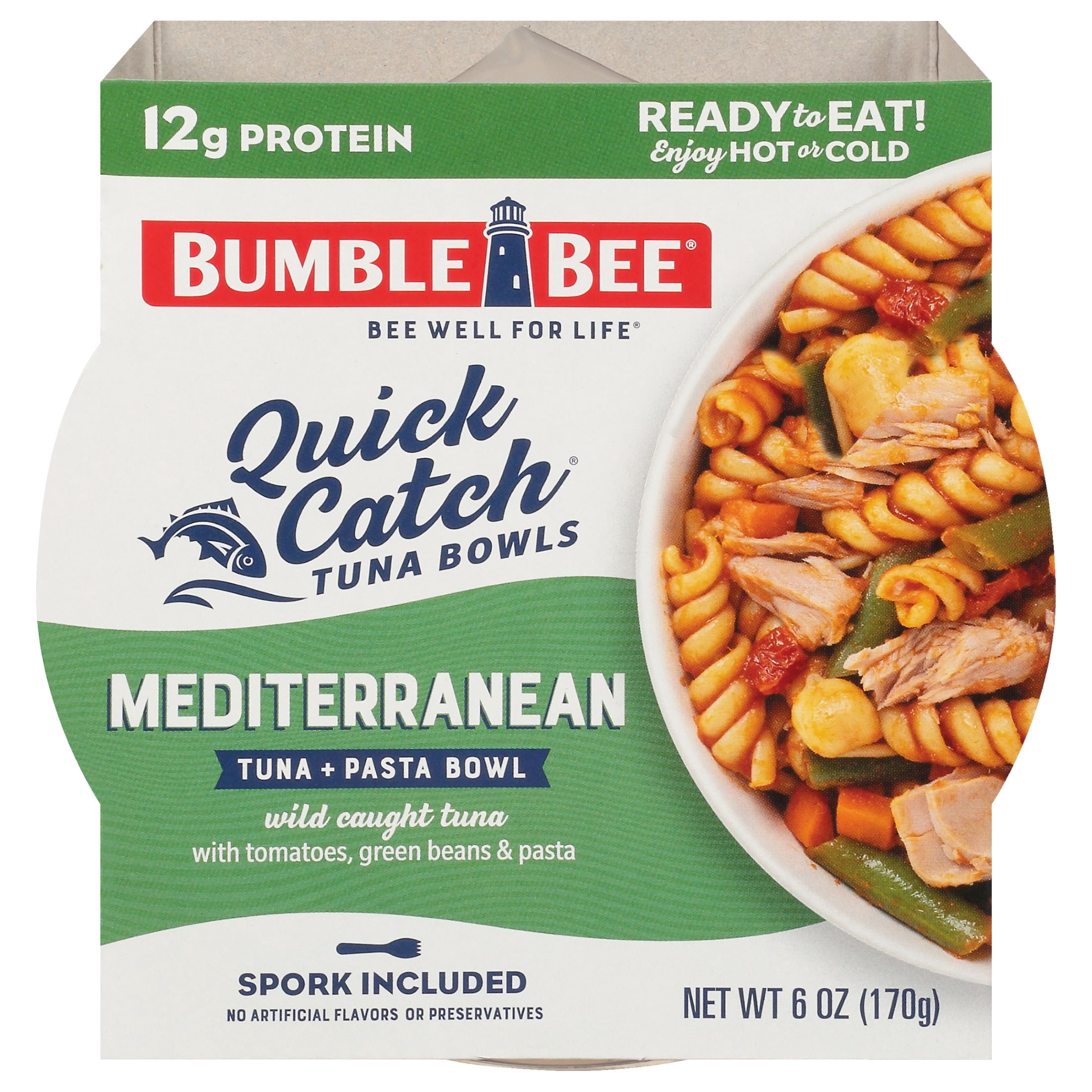 (2 pack) Bumble Bee Tuna Quick Catch Pasta Bowl, Mediterranean flavored Tuna, 6 oz