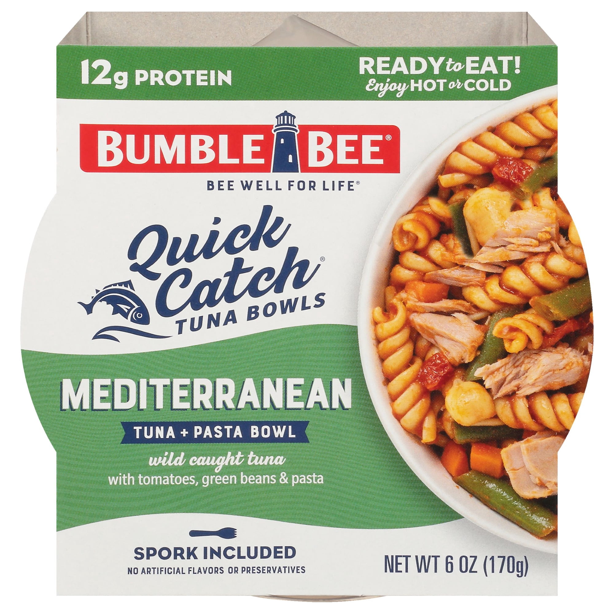 Bumble Bee Tuna Quick Catch Pasta Bowl, Mediterranean flavored Tuna, 6 oz