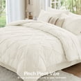 thumbnail image 4 of Sasttie King Size Comforter Set, 7-Piece Bed in a Bag, Pintuck Bedding Sets for All Season, Ivory, 4 of 8