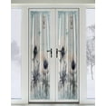 thumbnail image 2 of Teal Spring Floral Blackout Curtains, French Door Curtains for Door Window, Vintage Botanical Summer Flowers Privacy Drapery for Patio/Sidelight Doors, 1 Panel with Tieback, 54 x 72 Inches, 2 of 6