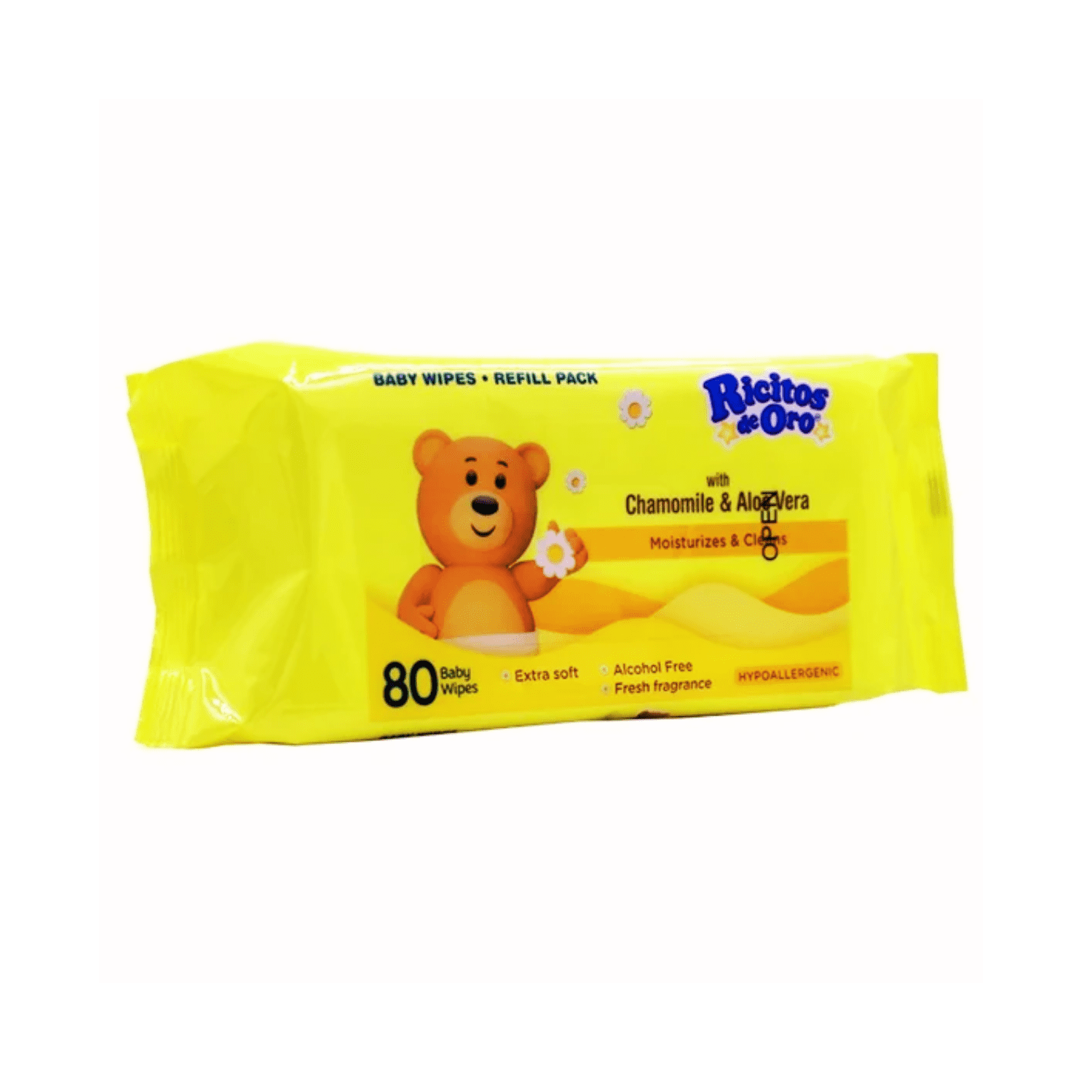 Ricitos de Oro Gentle Baby Wipes with Chamomile & Aloe Vera, 240 Count, 3-Pack