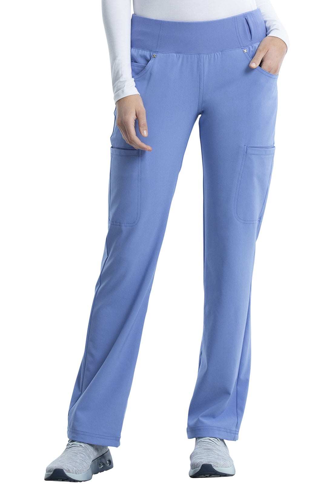 Cherokee Scrubs Pull On Mid Rise Cargo Pant 1031 Taupe Cherokee Flexibles 