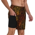 thumbnail image 2 of Naloa Orange Dreamcatcher Print Men Swim Trunks with Compression Liner ,Board Shorts,Men's Swim Shorts with Drawstring and Elastic Waistband-XX-Large, 2 of 6