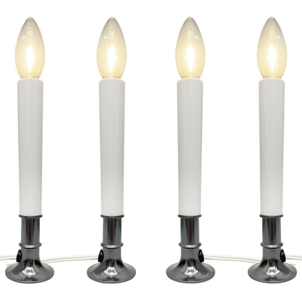 Velas Eléctricas de Ventana Navideñas Doratale Paquete de 4 120V con Sensor