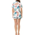 thumbnail image 3 of INSPIRAR CHIC Conjunto de Pijama de Verano para Mujeres, Camisa de Botones con Pantalones Cortos L Blanca, 3 of 6