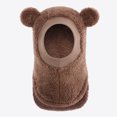 thumbnail image 3 of Lispipm Baby Fuzzy Bear Ear Balaclavas Hood Boys and Girls Winter Warm Neck Cover Hats Little Kid Outdoor Sport Accessory Brown 6-36 Months, 3 of 7