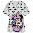 thumbnail image 2 of Uniforme de trabajo con estampado de Mickey Mouse de Disney, blusa de enfermera de manga corta con cuello en V para mujer, ropa de trabajo de enfermera, blusa médica, 2 of 5