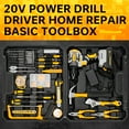 thumbnail image 3 of THINKWORK 20 Volt Cordless Brushless Drill Kit: 20V Electric Power Drill with 265 in-lbs Torque, Ideal for DIY Tool Set and Daily Repairs in a Comprehensive Tool Kit, 3 of 8