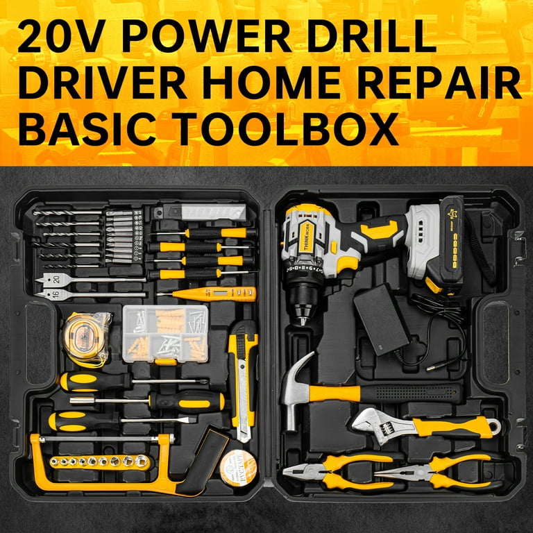 THINKWORK 20V Cordless Brushless Drill Kit, 265 in-lbs Torque, 2Ah