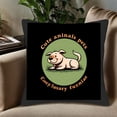 thumbnail image 5 of Set of 2 Throw Pillow Covers 18x18in - Adorable Cartoon Dog Design on Black Background Perfect for Couch Bed or Car Decor, 5 of 8