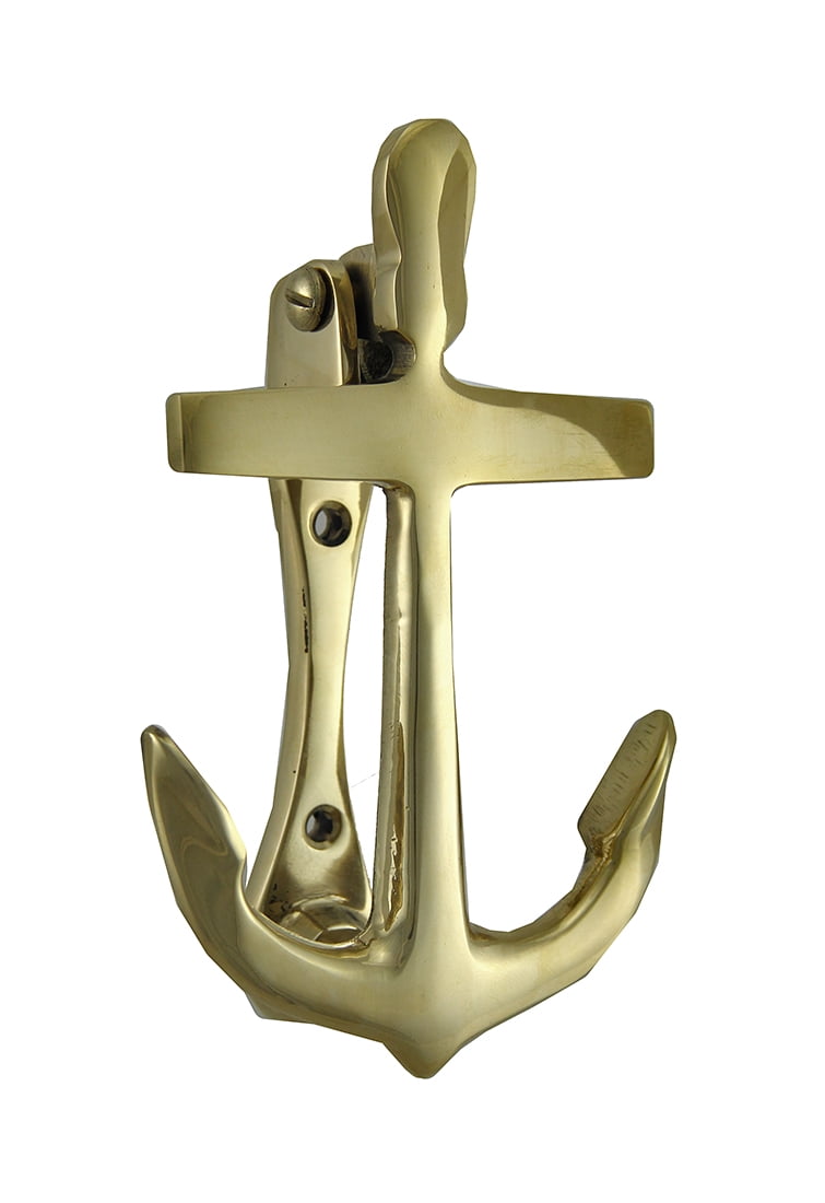 Madison Bay Company Nautical Ship's Anchor Antiqued Brass Door Knocker 6.25 Inches Tall 