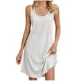 thumbnail image 2 of Lolmot Womens Fashion Fallow Sleeveless Round Neck Solid Color Suspenders Dresses, 2 of 6