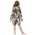 thumbnail image 7 of FORMRS Niños Bathrobe Unisex Hooded Robe Soft Plush Pajamas Sleepwear, Size 7-9T, Geometric Pattern, 7 of 7