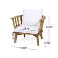 thumbnail image 2 of CARZZI LIFE Outdoor Acacia Wood Patio Club Chair, Modern Deep Seating Garden Armchair with Waterproof Thick Cushions, Teak Finish Wooden Furniture for Backyard & Balcony, 400lbs Capacity, White, 2 of 8
