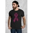 thumbnail image 2 of Pink Ribbon Breast Cancer Awareness Support Family Friends Run Walk Marathon Men's T-shirt, M, Black, 2 of 5