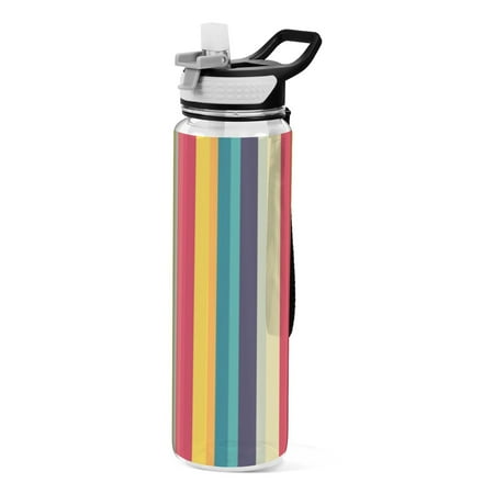 

Sports Water Bottle 1000ML Tritan Food Grade Clear Water Bottle Fitness Outdoor Sports Bike Colorful Striped Pattern