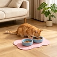 thumbnail image 2 of Silicone Pet Food Mat,17.32x10.6 Inch Rectangular Non-slip Dog & Cat Mat for Food & Water Bowls,Splash-proof Pet Food Mats,Easy to Clean,Pink, 2 of 7