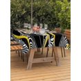 thumbnail image 3 of Outdoor Tablecloths with Umbrella Hole & Zipper, Yellow Black Stripes Rectangle Tablecloth 60x120 Inch, Modern Grey Ombre Abstract Striped Waterproof Table Cloth, Patio/Pool/Picnic Table Covers, 3 of 8