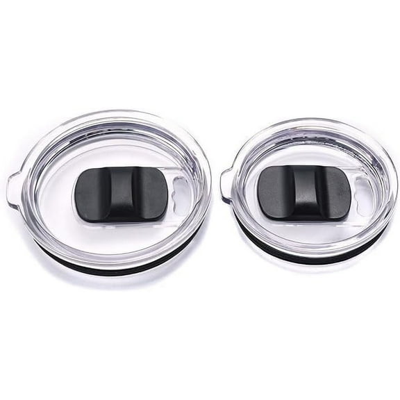 Magnetic Tumbler Lid for YETI Rambler, Ozark Trail, Old Style Rtic- 20 oz Replacement Magnetic Slider Switch Lids,2 Pack Black Magnetic Slider Spill Proof Tumbler Cover