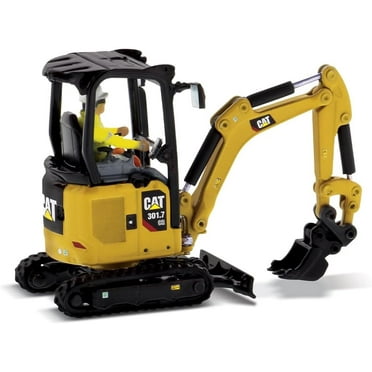 Diecast Masters 1:50 Caterpillar 301.7 CR Mini Hydraulic Excavator | High Line Series Cat Trucks & Construction Equipment | 1:50 Scale Model Diecast Collectible | Diecast Masters Model 85597