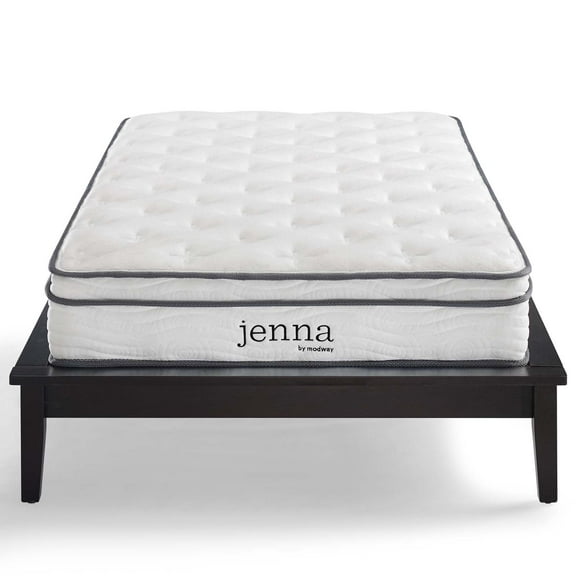 Contemporary Modern Urban Designer Bedroom Twin Size Mattress, Fabric, White