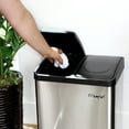thumbnail image 2 of Elama 2 Section 15 Liter/ 4 Gallon Each Section Trash and Recycling Step Bin in Matte Silver, 2 of 7