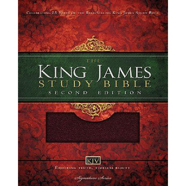 Bible d'Étude KJV, Grand Imprimé, Cuir, Bordeaux, Indexé, Édition Lettre Rouge: Deuxième Édition