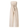 thumbnail image 4 of Milaget Romper Straight Trousers Off Shoulder Wide Leg for Summer Party Ladies L, 4 of 4