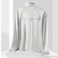 thumbnail image 4 of New trending & for spring GaThRRgYP Workout Tops for Women,Woman Casual Solid Sports Long Sleeve Zipper Sun-proof High Elastic Coat Gray XL, 4 of 9