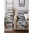 thumbnail image 6 of Contemporary Home Living 4' x 5' Blue, Black, and White Striped Rectangular Woven Throw, 6 of 7