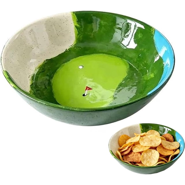 shyuyusa Hand Painted Golf Ball Bowl Decorative Tray for Home Desktop Office Organizer and Small Item Storage Creative Design for Tabletop and Countertop Use