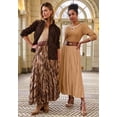 thumbnail image 3 of Jessica London Women's Plus Size Petite Flowing Crinkled Maxi Skirt, 3 of 5