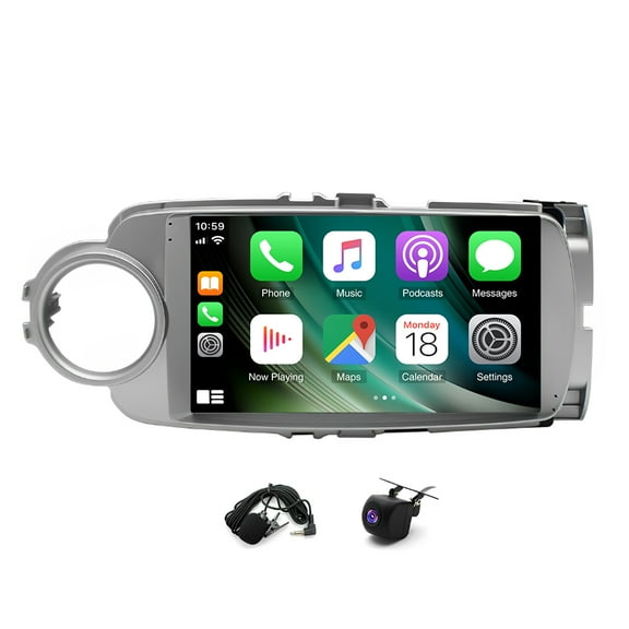 iSpchen 9in Android 13 Car Stereo Radio for Toyota Yaris 2012-2017 Built-in Wireless CarPlay Android Auto, Car GPS Navigation with Bluetooth WiFi FM/RDS SWC   AHD Backup Camera