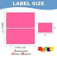 thumbnail image 2 of Color Coding Labels 3 x 2 Inch, 50 Pcs Rectangular Colored Labels Sticker, Fluorescent Pink, 2 of 6